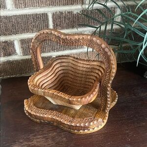 Handcrafted Himalayan Collapsible Wooden Fruit Basket